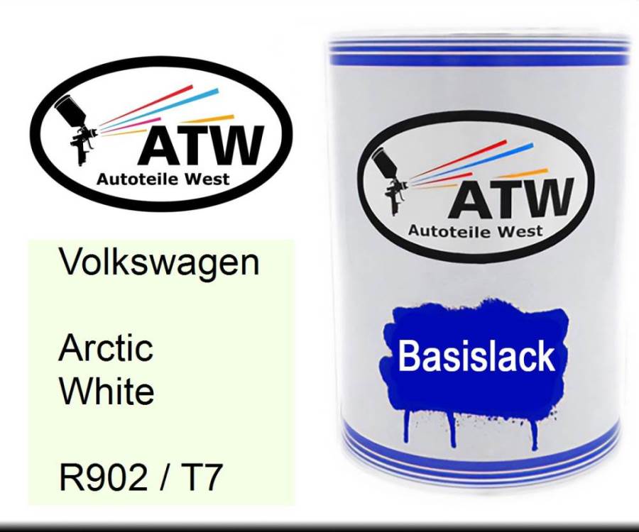 Volkswagen, Arctic White, R902 / T7: 500ml Lackdose, von ATW Autoteile West.